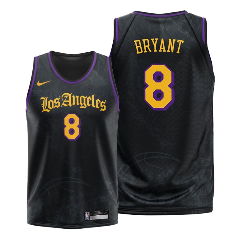 Men's Los Angeles Lakers Kobe Bryant #8 NBA 2020 Old English Fashion Edition Black Basketball Jersey NLB7883KX